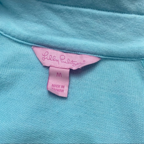 Lilly Pulitzer Skipper Solid Popover Light Blue 1/4 Zip Size Medium - Picture 7 of 11